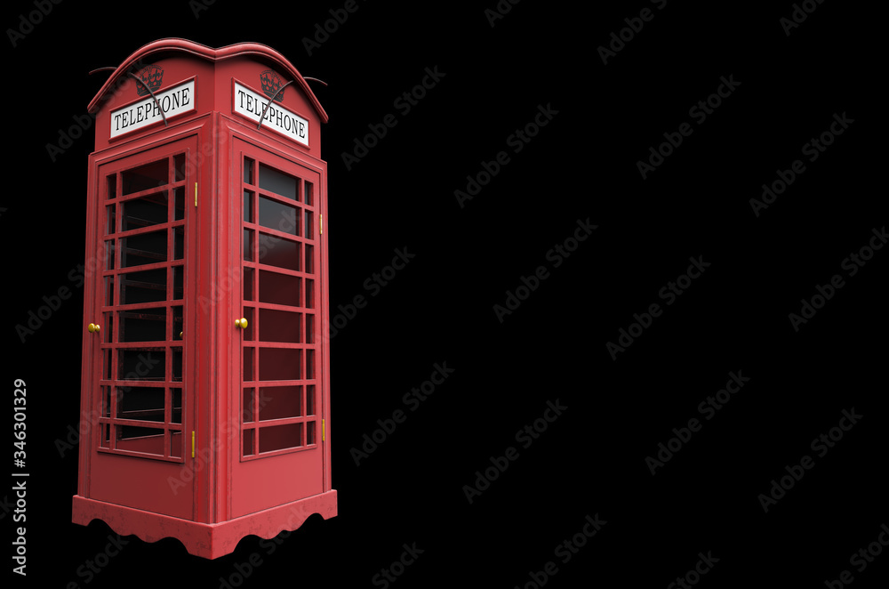 Obraz premium red english telephone box 3D render