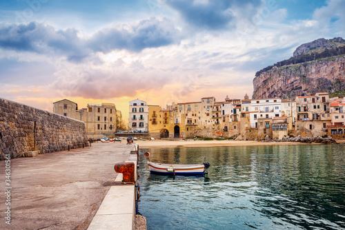 the coastline of cefalu, italy