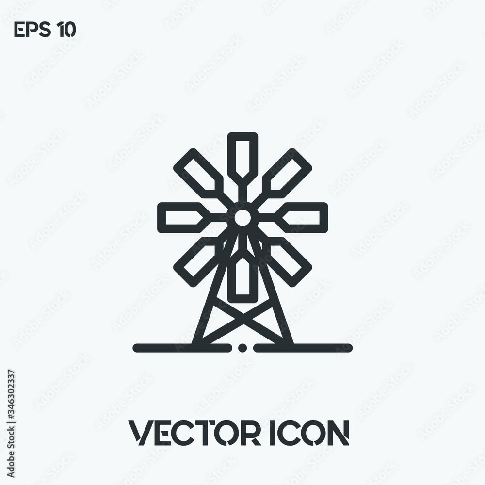 Windmill vector icon illustration. Ui/Ux. Premium quality. Windmill vector icon illustration. Ui/Ux. Premium quality.