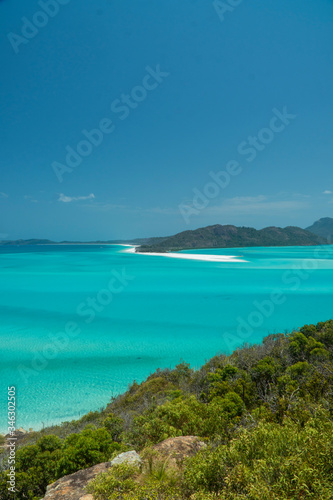 Whitehaven beach aerial view  Whitsundays. Turquoise ocean  white sand. Dramatic DRONE view from above. Travel  holiday  vacation  paradise. Shot in Hill Inlet  Queenstown  Australia.