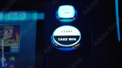 Start Button. Slot machine in a casino. photo