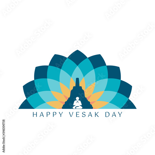 A Greeting Design About Happy Vesak Day or Buddha Purnima .