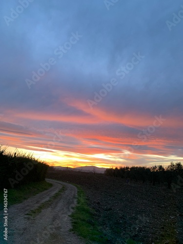 sunset over the river