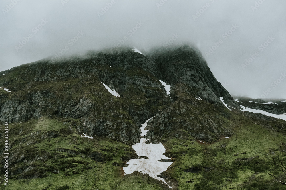 mountain landscape with snow