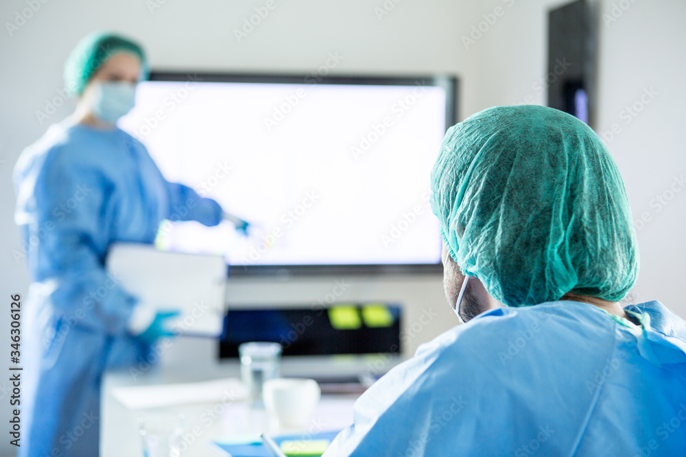 Doctors having a meeting at the hospital. Doctors having a meeting at the hospital.