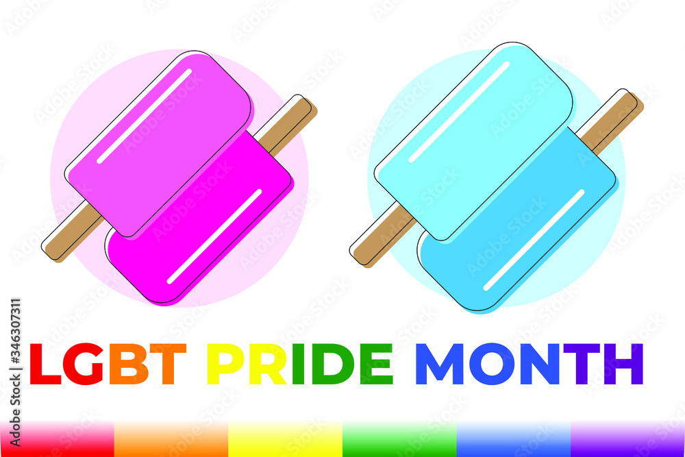 LGBT gay pride month. June lgbtq horizontal post template with rainbow flag. Pink female colorful lesbian concept and blue male gay event celebration LGBT gay pride month. June lgbtq horizontal post template with rainbow flag. Pink female colorful lesbian concept and blue male gay event celebration