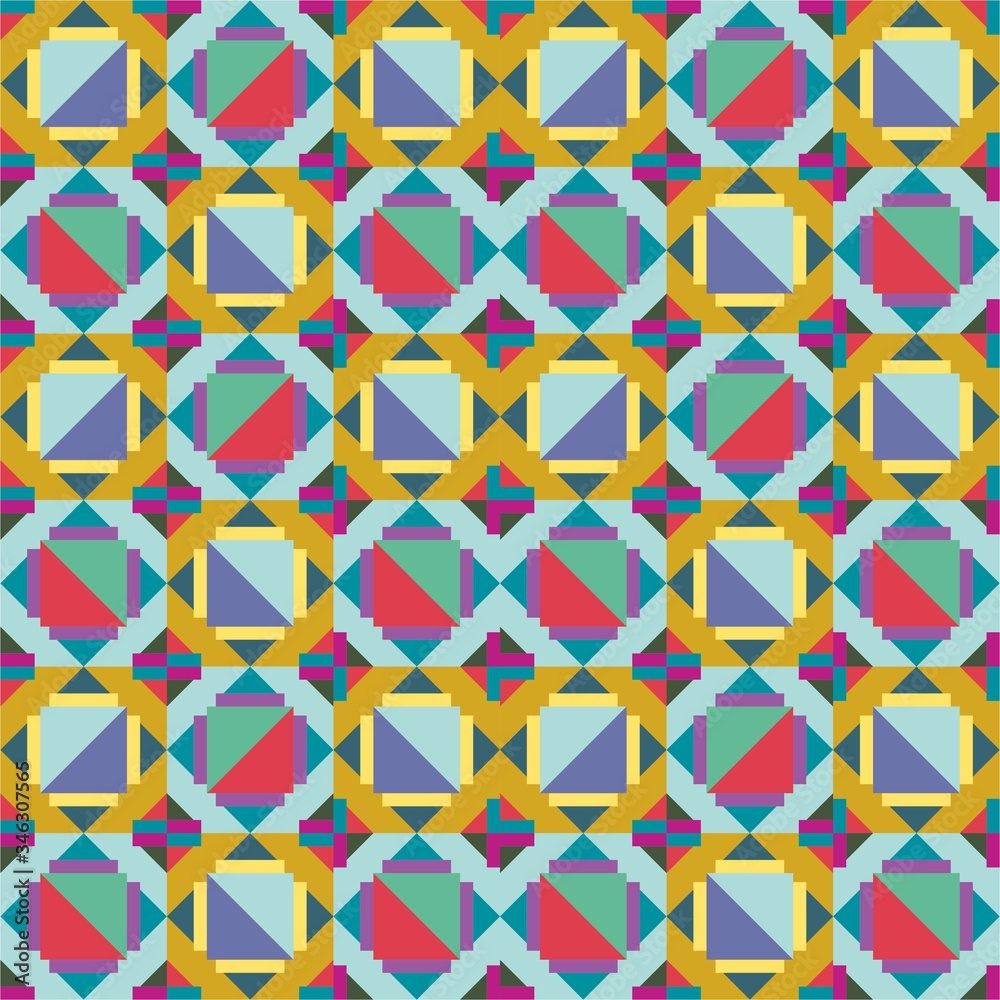 Beautiful of Colorful Square and Rhombus Lines, Repeated, Abstract, Illustrator Geometric Pattern Wallpaper. Image for Printing on Paper, Wallpaper or Background, Covers, Fabrics Beautiful of Colorful Square and Rhombus Lines, Repeated, Abstract, Illustrator Geometric Pattern Wallpaper. Image for Printing on Paper, Wallpaper or Background, Covers, Fabrics