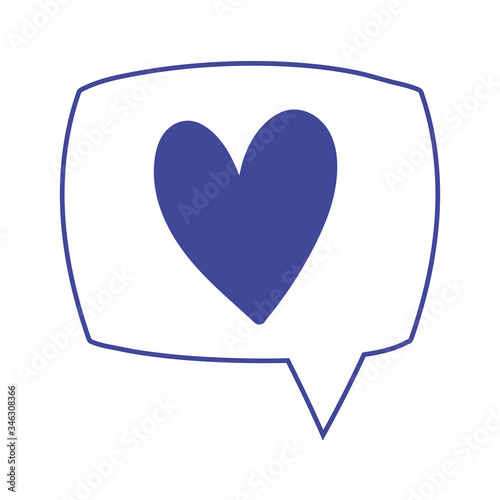 speech bubble love heart romantic message isolated icon design