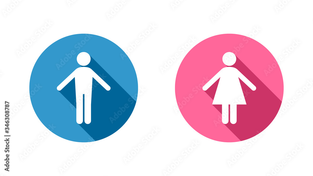 Two icons with figures of a man and a woman. Vector design of gender symbols icons Two icons with figures of a man and a woman. Vector design of gender symbols icons