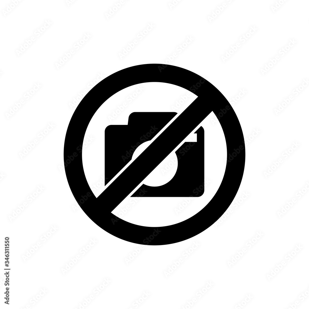 Do not take picture camera glyph vector icon design. Warning sign symbol icon vector. Black glyph vector icon. Do not take picture camera glyph vector icon design. Warning sign symbol icon vector. Black glyph vector icon.
