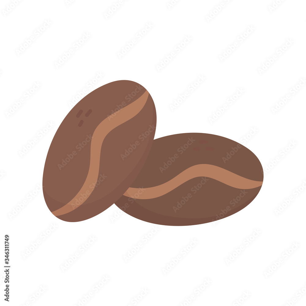 coffee beans grain isolated icon white background