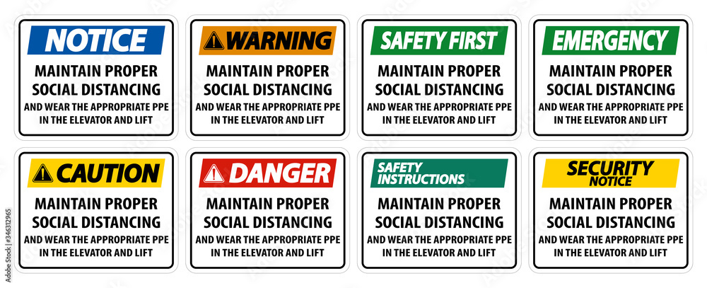 Maintain Proper Social Distancing Sign Isolate On White Background,Vector Illustration EPS.10