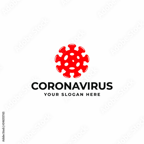 Creative simple flat covid-19 corona virus logo design vector template. Covid 19 icon design for business or corporate identity.
