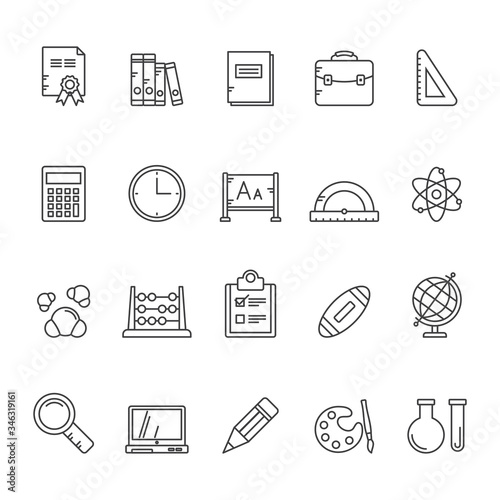 Line Education and school icons - Vector Icon Set