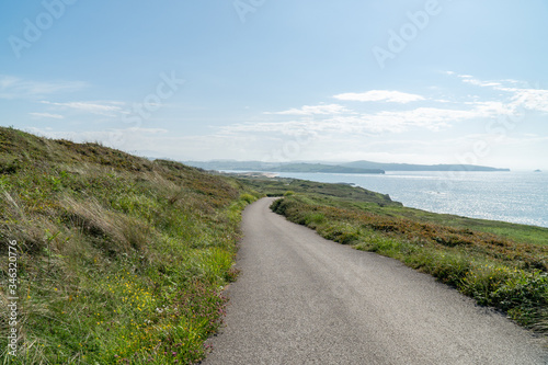 empty road to the beach