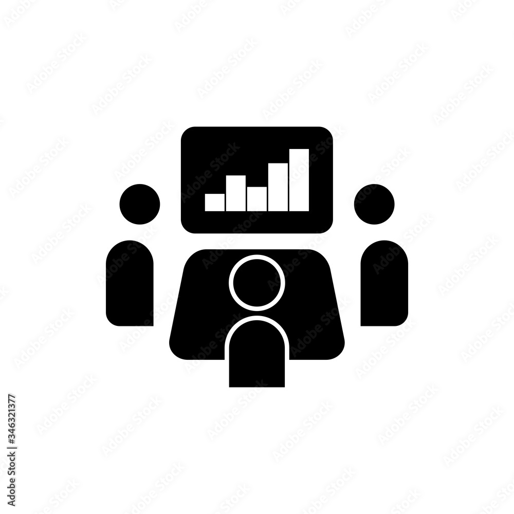 Meeting glyph icon design. Job interview sign illustration. Black glyph vector icon. Meeting glyph icon design. Job interview sign illustration. Black glyph vector icon.