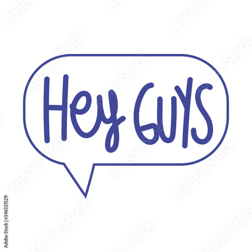 hey speech bubble isolated icon design