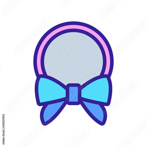 hair band with bow top view icon vector. hair band with bow top view sign. color symbol illustration