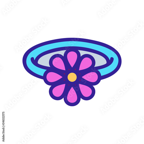 elastic lot of petal flower icon vector. elastic lot of petal flower sign. color symbol illustration