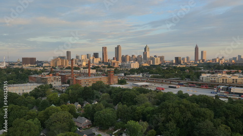Atlanta Georgia Aerial Shots of Old Fourth Ward and Downtown Atlanta © Aerial Stock Footage
