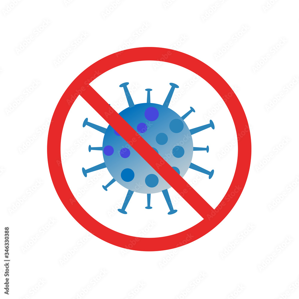 Vector illustration of a sign prohibiting coronavirus infection Vector illustration of a sign prohibiting coronavirus infection