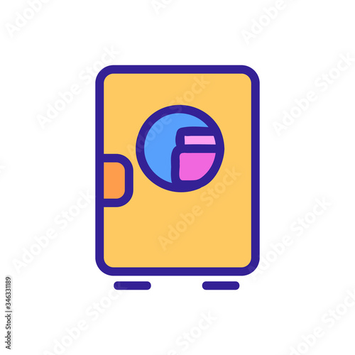 make-up refrigerator with circular window icon vector. make-up refrigerator with circular window sign. color symbol illustration