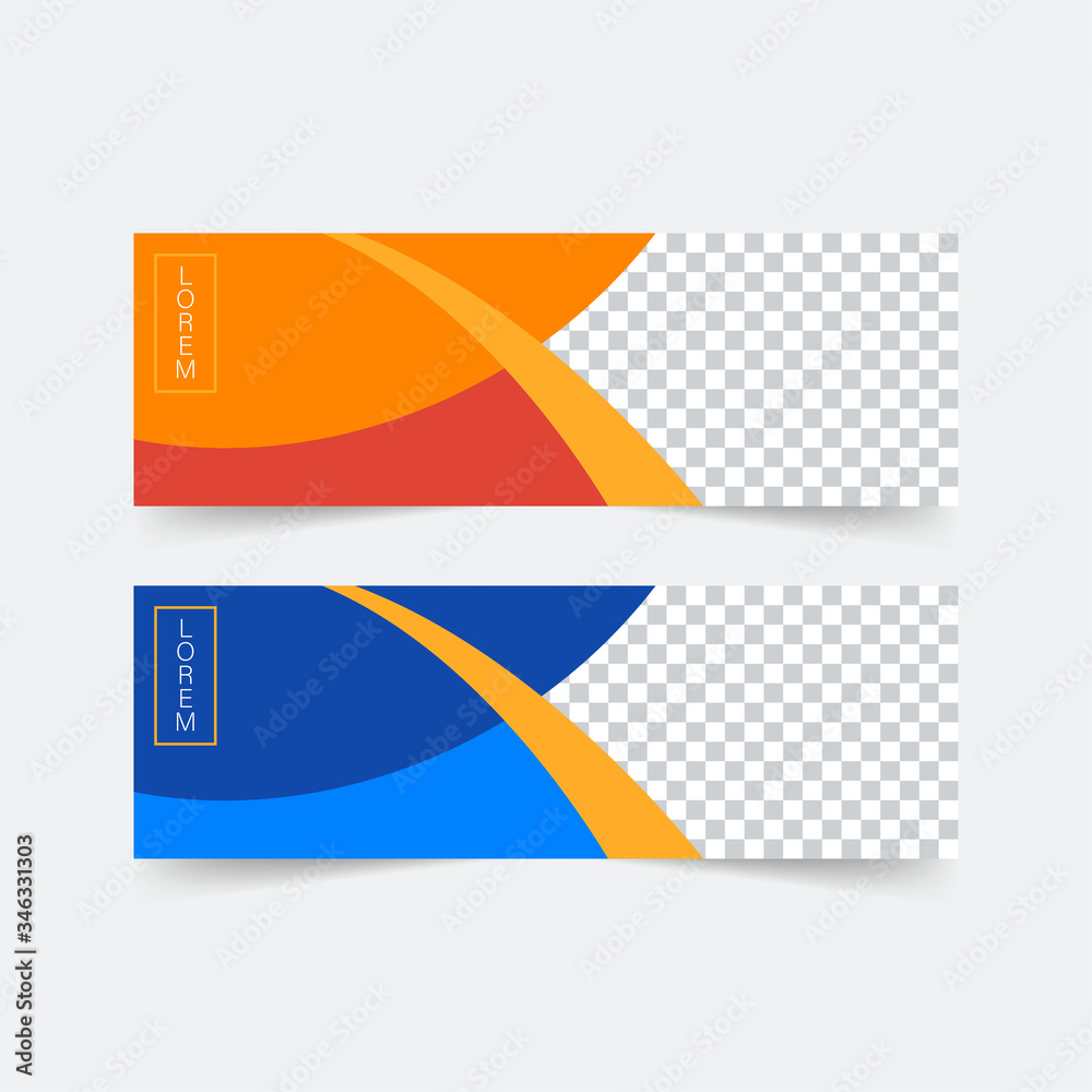 Abstract Banner Template Design. Horizontal header, web banner. Social