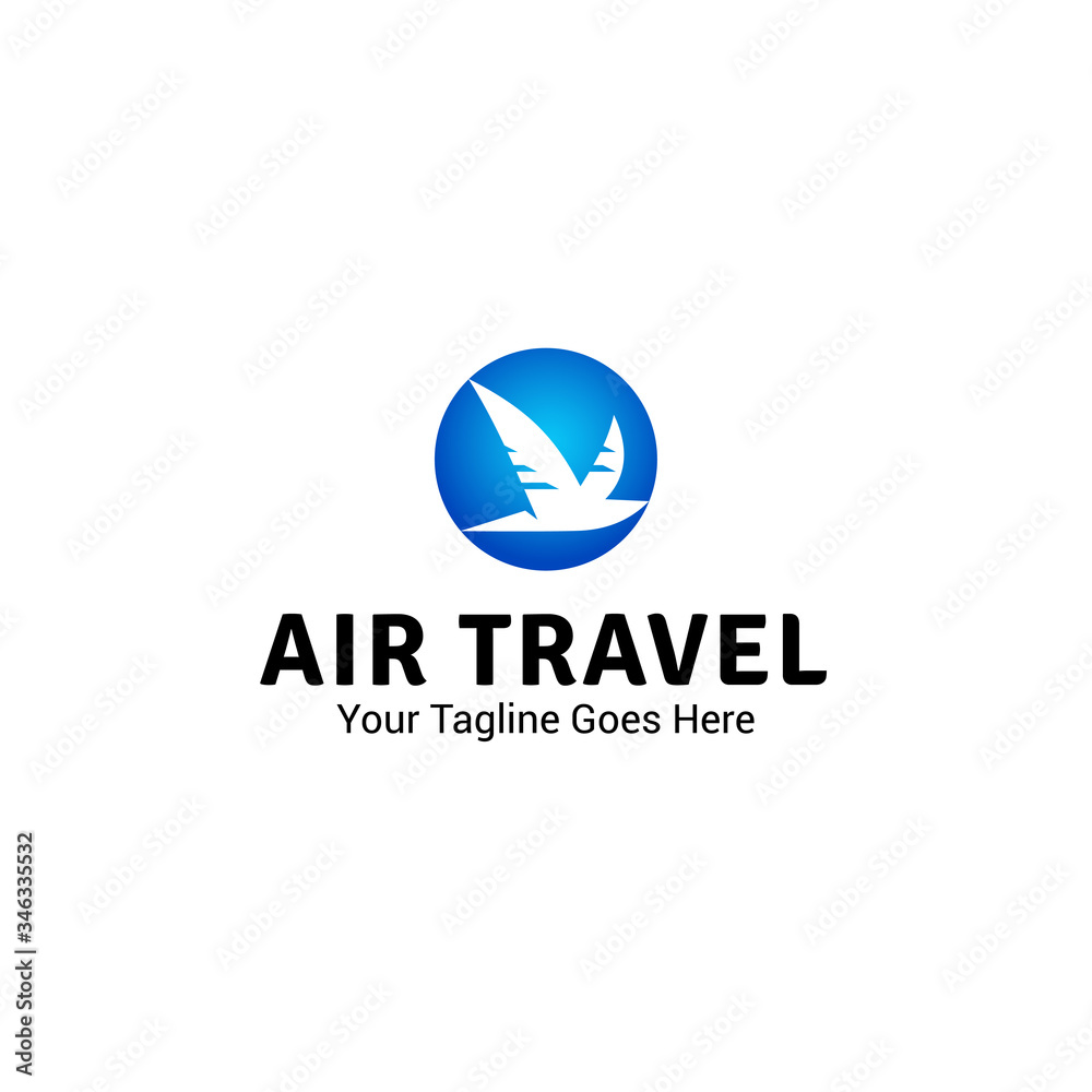 Air Travel Flying Blue Bird Global Logo
