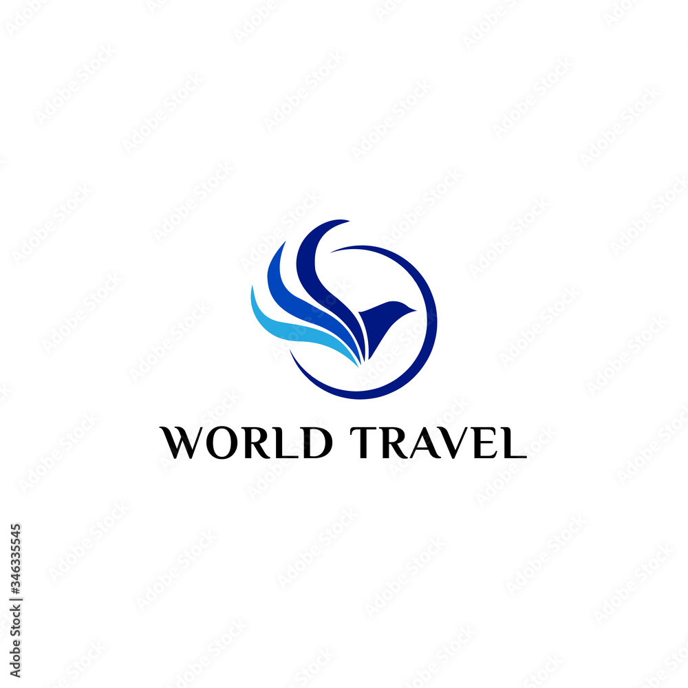 World Travel Flying Bird Global Logo