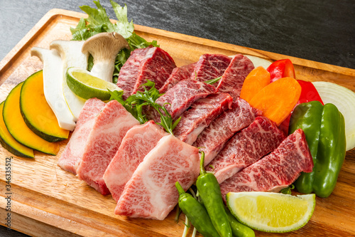 Cuadro en lienzo 和牛で焼肉　Japanese style luxury grilled beef