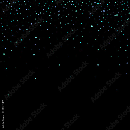 Blue, cyan, turquoise glitter stars, confetti.