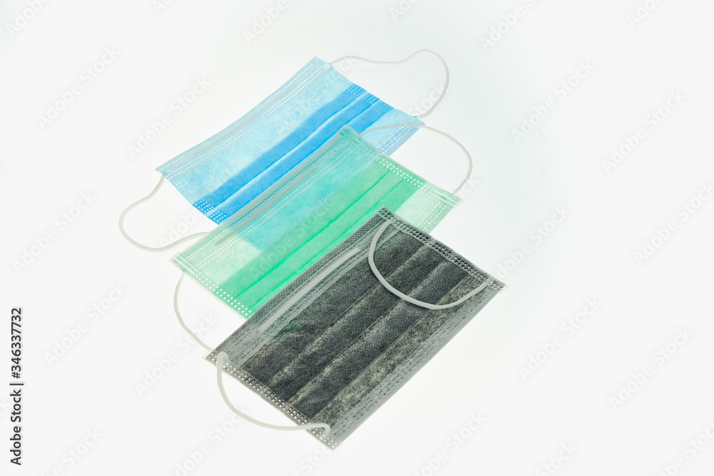 triple health care mask for coronavirus prevention or covid-19 situation on isolate background triple health care mask for coronavirus prevention or covid-19 situation on isolate background