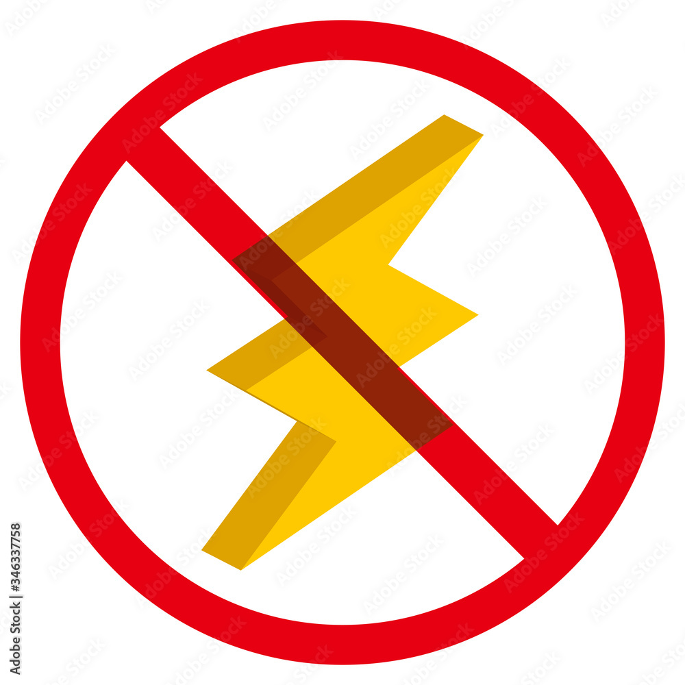 Fototapeta premium 電気アイコンと禁止マーク