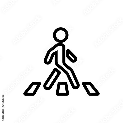 moving man on pedestrian crossing icon vector. moving man on pedestrian crossing sign. isolated contour symbol illustration
