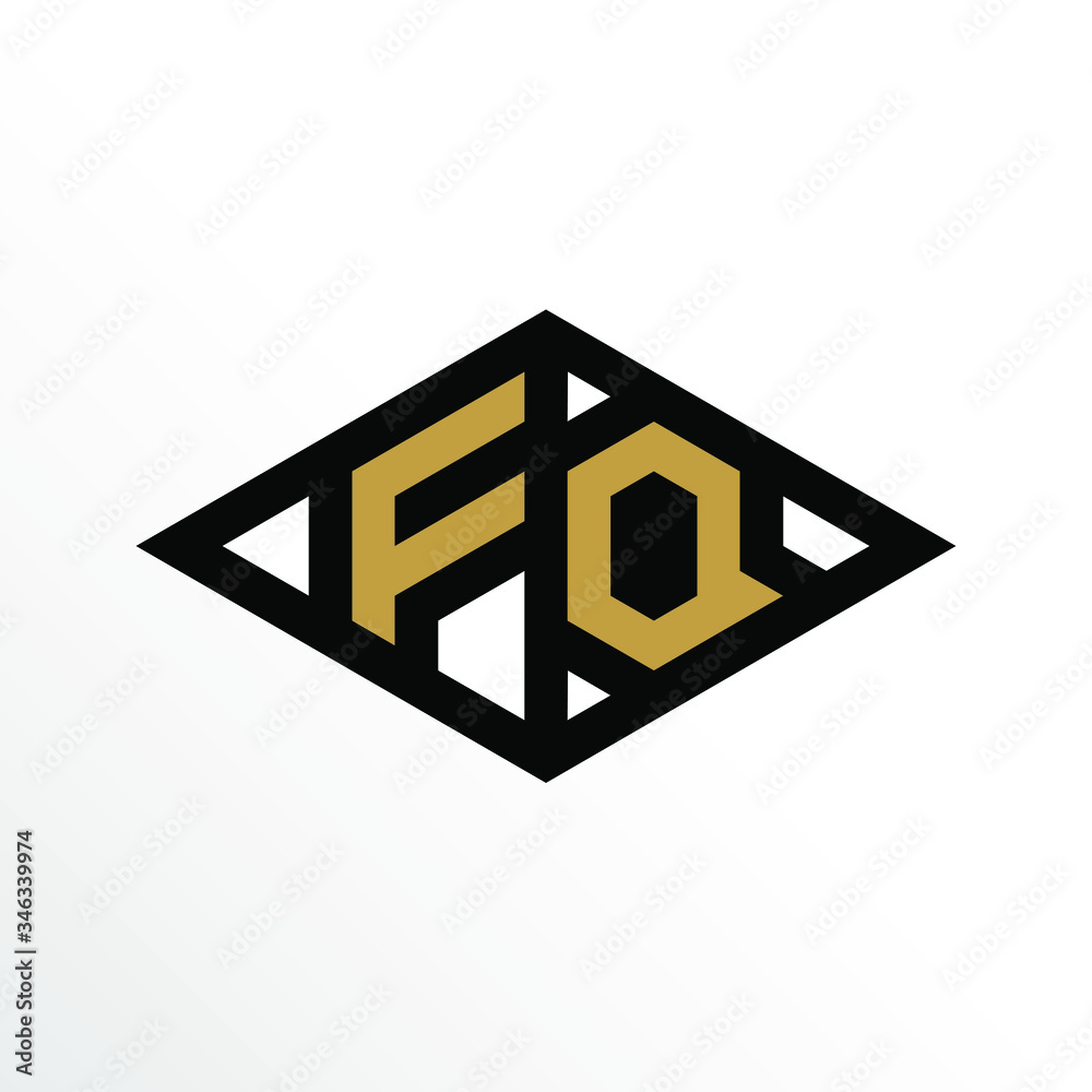 Initial Letter FQ Geometric Abstract Diamond Shape Logo Design Initial Letter FQ Geometric Abstract Diamond Shape Logo Design