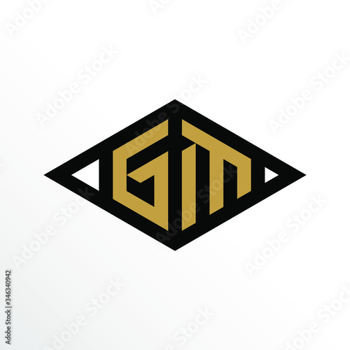 Free Download Initial Letter GM Geometric Abstract Diamond Shape Logo Design - GFXLoad