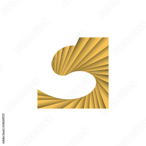 abstract square initial letter S logo vector