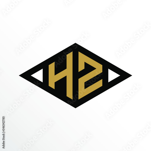 Free Download Initial Letter HZ Geometric Abstract Diamond Shape Logo Design - GFXLoad