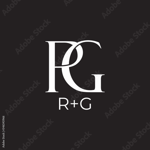 abstract letter rg linked overlap design logo vector photo