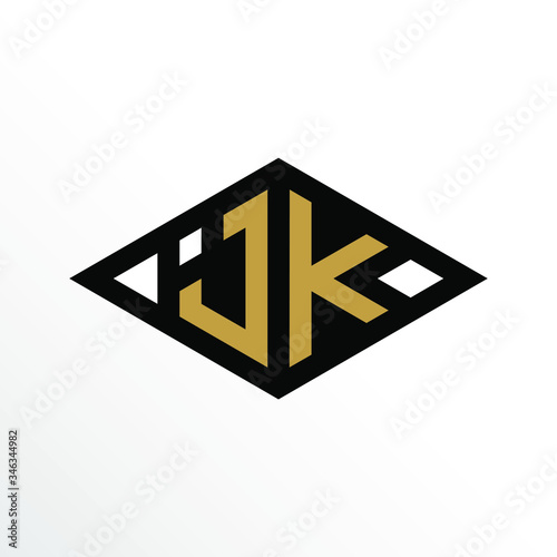 Free Download Initial Letter JK Geometric Abstract Diamond Shape Logo Design - GFXLoad