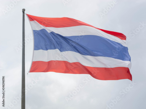 Thai flag Beautiful in the wind.