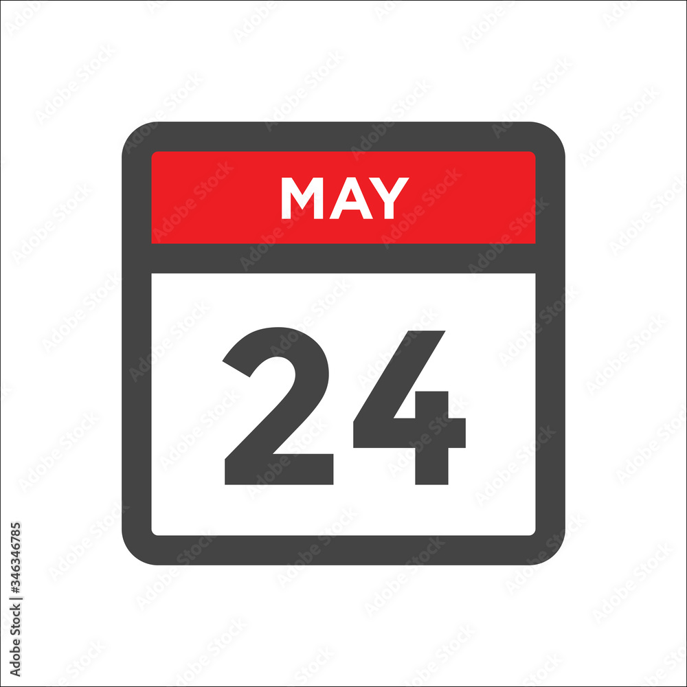 May 24 calendar icon w day of month May 24 calendar icon w day of month