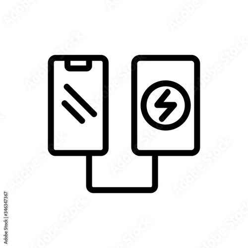 working bank on telephone device icon vector. working bank on telephone device sign. isolated contour symbol illustration