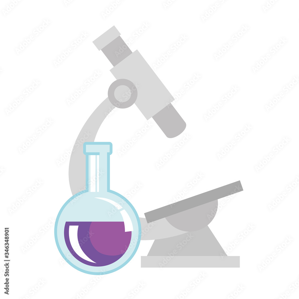 Obraz premium microscope laboratory with tube test vector illustration design