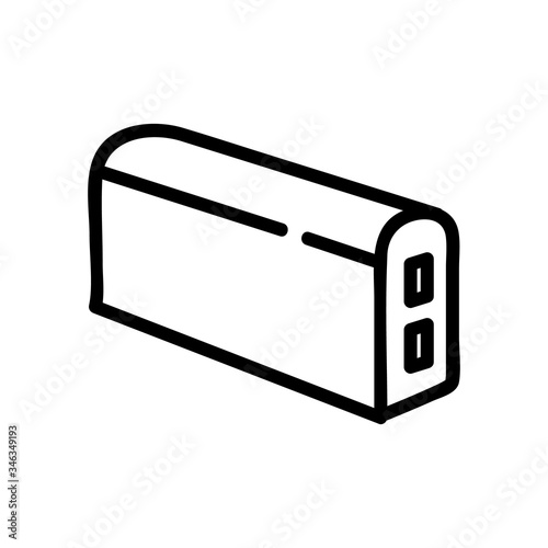 two-port portable charging in semicircle icon vector. two-port portable charging in semicircle sign. isolated contour symbol illustration