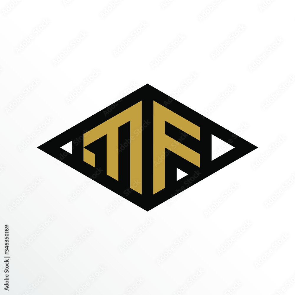 Initial Letter MF Geometric Abstract Diamond Shape Logo Design Initial Letter MF Geometric Abstract Diamond Shape Logo Design