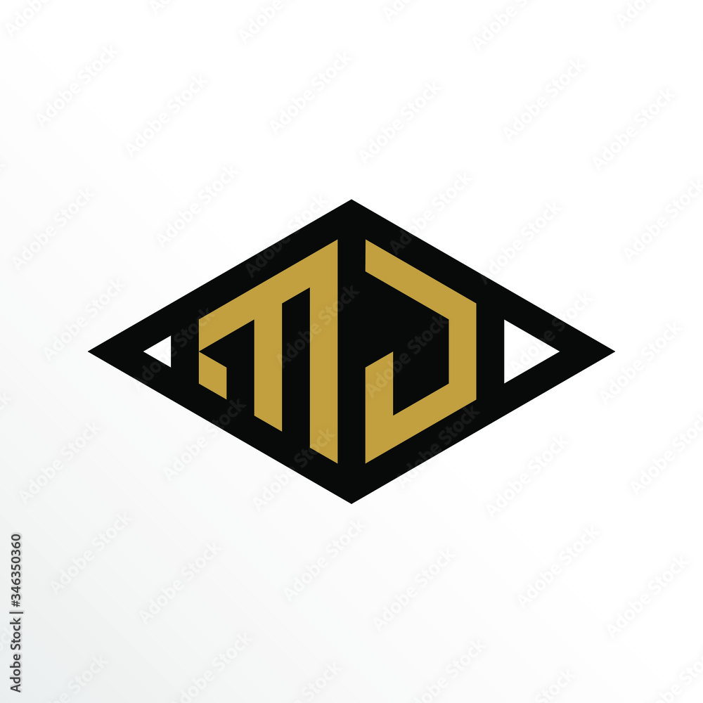 Initial Letter MJ Geometric Abstract Diamond Shape Logo Design Stock Vector  | Adobe Stock