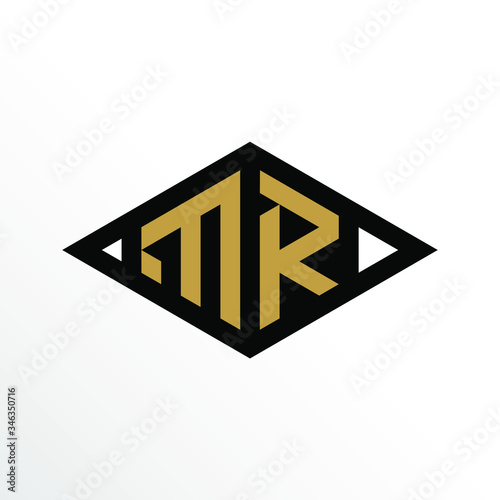 Free Download Initial Letter MR Geometric Abstract Diamond Shape Logo Design - GFXLoad
