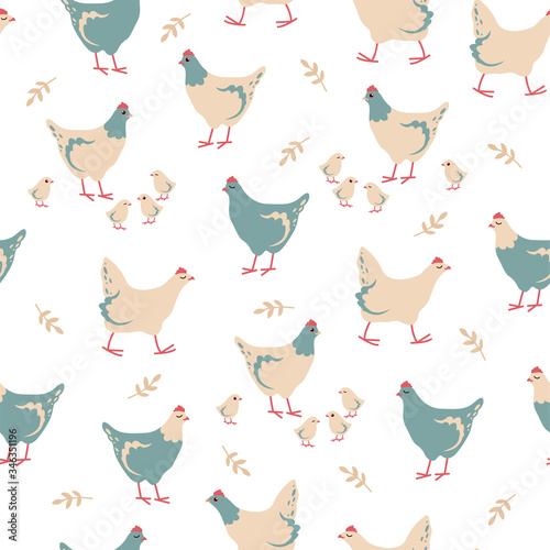 Cute Cartoon Hen, Chicken