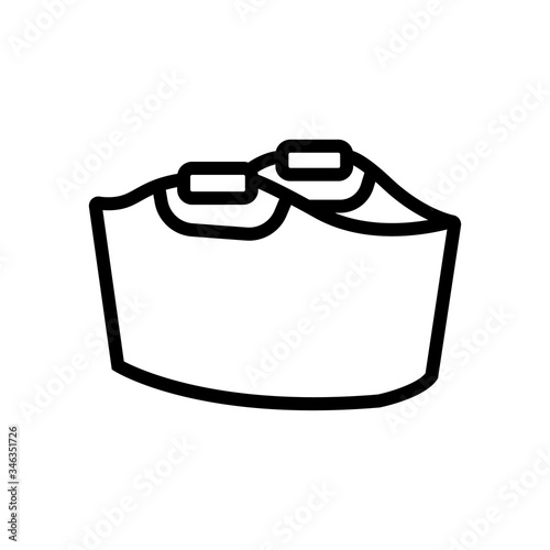 basket for household with convenient handles icon vector. basket for household with convenient handles sign. isolated contour symbol illustration